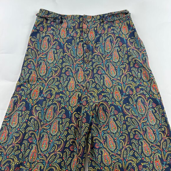 Sundance Navy Printed Lightweight Cotton Wide Leg Lounge Pant S - Picture 2 of 8